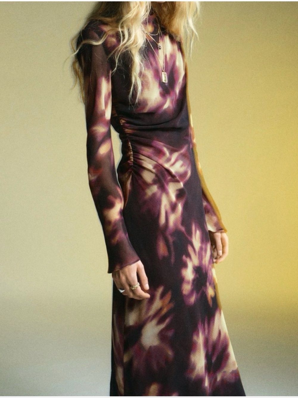 Mango TIE-DYE RUCHED DRESS